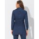 thumbnail image 4 of Chaqueta Vaquera Vaquera Larga Con Cinturón Y Solapa Con Muesca Para Mujer Azul S, 4 of 5