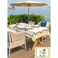 thumbnail image 5 of Outdoor Tablecloth with Umbrella Hole for Patio/Picnic/Party/Camping, Sunflowers Waterproof Table Cloth Rectangle Table Cover Washable, Yellow Floral Botanical Checkered Farmhouse (60"x 102"), 5 of 8