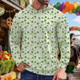 thumbnail image 2 of IWRICH Men's Shamrock Printed Hoodies St. Patrick's Hooded Sweatshirts Casual Fall Tees with Pocket 06-Sky Blue XL, 2 of 4