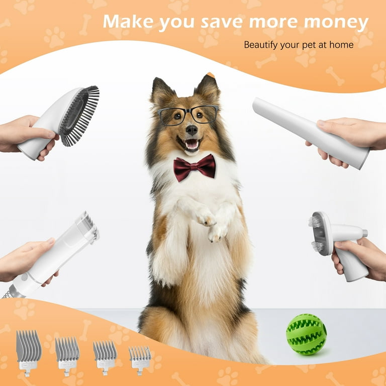 LMVVC Dog Grooming Vacuum 4 in 1 Kit Low Noise Dog Clippers and Grooming Supplies 9 Pack