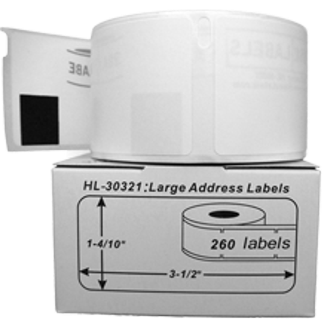 Zoomtoner Compatible for DYMO LabelWriter 450 Duo DYMO 30321 White Large Address Label Rolls - 1-2/5" x 3-1/2" 260 Labels Per Roll
