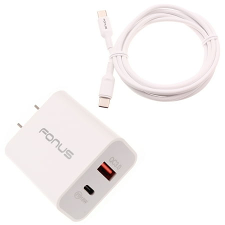 Fast Type-C 36W PD Home Charger for Motorola Moto G Stylus (2023)/Play (2023) - 6ft Long Cable USB-C Power Cord QC3.0 Adapter Wall