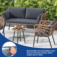 thumbnail image 6 of Dextrus Patio Sofa, Wicker Outdoor Loveseat, All-Weather Wicker Rattan Conversation Chairs with Cushions & Lumbar Pillows - Gray, 6 of 8
