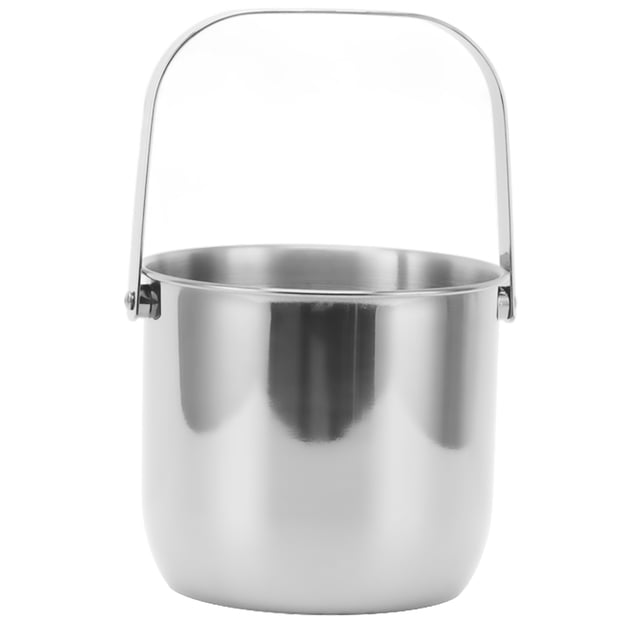 BuyWeek Seau à Glace, Seau à Champagne Seau à Vin Épaissi En Acier Inoxydable Seau Refroidisseur De Bière Portable Pour Famille KTV Bar Camping Dîner(Argent)