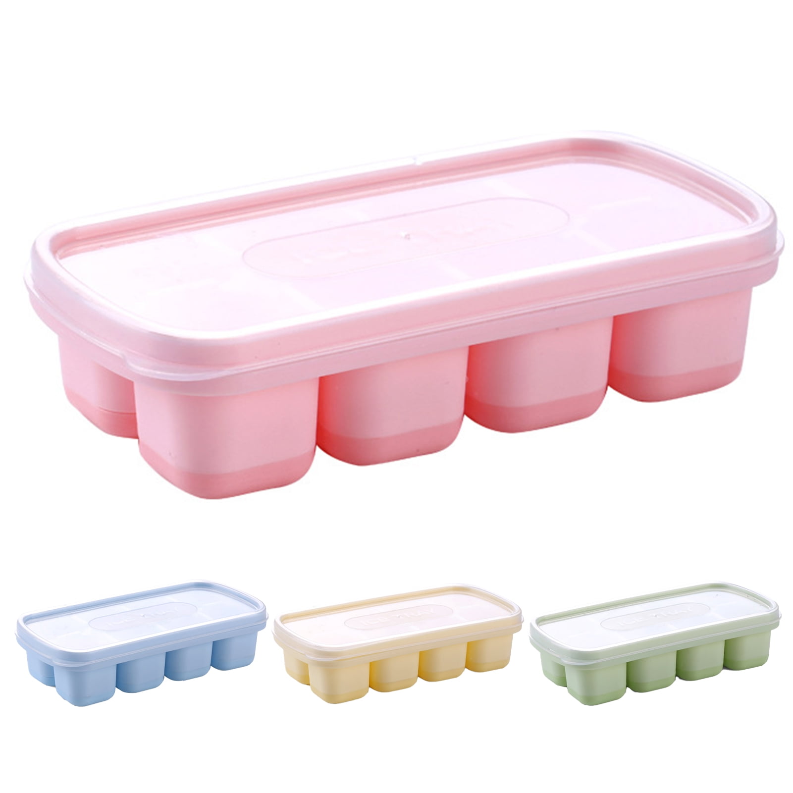 Mini Ice Cube Trays with Lid, Small Ice Cube Molds for Freezer, Stackable Ice  Tray for Summer 