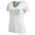 thumbnail image 2 of Women's White Houston Rockets Team Pride Wordmark V-Neck T-Shirt, 2 of 3