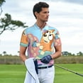 thumbnail image 4 of Lsque Bluey Pattern Golf Shirts for Men Dry Fit Print Moisture Wicking Performance Short Sleeve Polo Shirt-3X-Large, 4 of 7