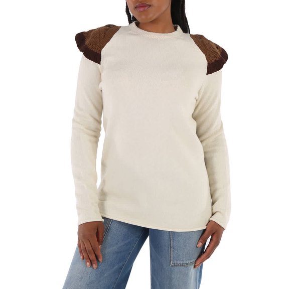 Chloe Knit Sweater With Crochet Butterfly Intarsia, Size X-Small