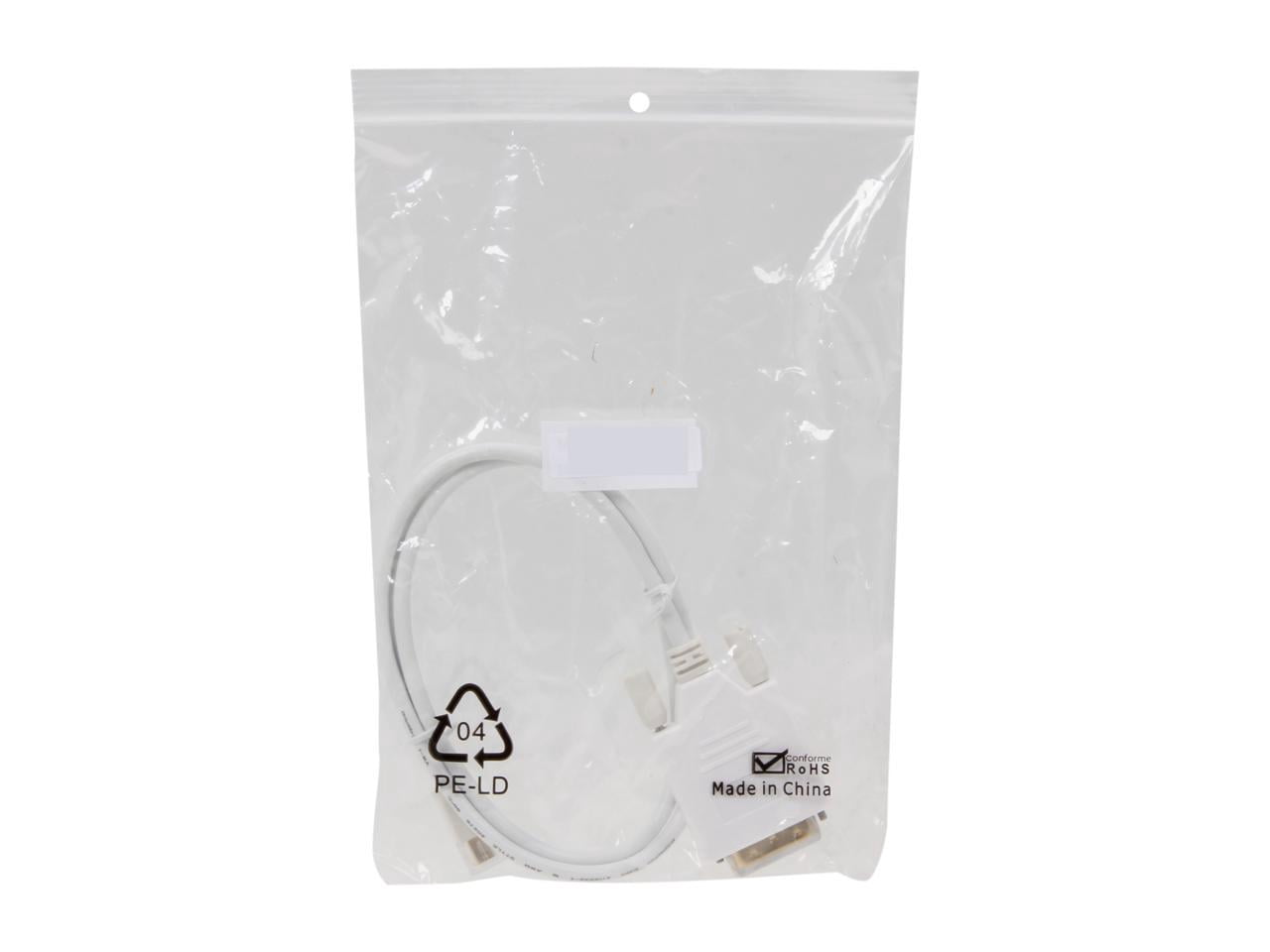 Nippon Labs MINIDP-DVI-3 3 ft. Mini DP DisplayPort Male to DVI Male Adapter Cable, White
