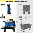 thumbnail image 5 of Folding Double Decker Garden Wagon, VECUKTY Heavy Duty Collapsible Camping Wagon Cart with 54" Lower Decker, All-Terrain Big Wheels Support Up to 500lbs, Blue, 5 of 10