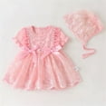 thumbnail image 2 of Gubotare Toddler Baby Girls Tutu Dres Baby Girls Ruffle Lace Backless with Headwear,Bowknot Flower Dresses Pageant Party Wedding (Pink,Size 12-18 Months), 2 of 3
