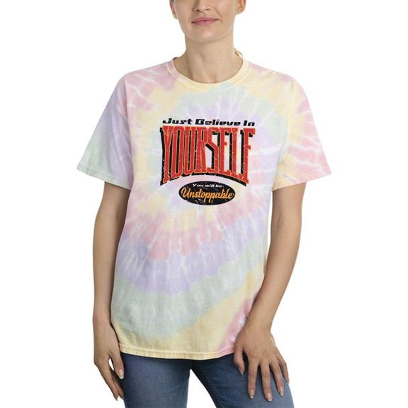 Believe In Yourself Grunge Tie Dye Spiral Women -Image by Shutterstock, Female x-Large