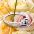 thumbnail image 2 of Unique Boho & hippie 1.50 Carat Round Cut Morganite And Diamond Moissanite Engagement Ring, Wedding Ring in 10k Solid White Gold, Leaf Ring, Gift For Loveria, Promise Ring Anniversary Gift, 2 of 3