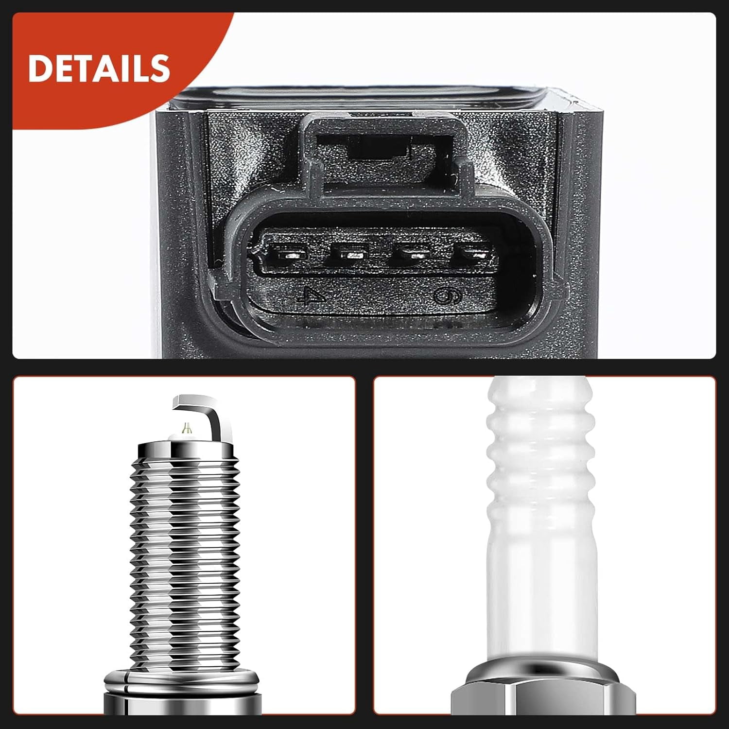 A-Premium Set of 4 Ignition Coil Pack and Iridium Spark Plugs Compatible with Mazda CX-5 2013-2018, 3 2012-2019, 3 Sport 2014 2016-2018, 6 2014-2017, MX-5 Miata 2016-2018, CX-3 2016-2020