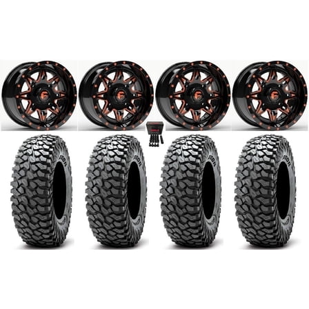 Fuel Lethal 15" Wheels Orange 32" RocScraper Tires Polaris RZR XP 1000 / PRO XP / Ranger XP 900/1000