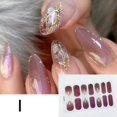 thumbnail image 1 of 14 Tips/sheet Nail Stickers Fashion Nail Wraps Self Adhesive Strips Sticker Nail Art Decal Set K5S0, 1 of 6