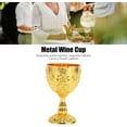 thumbnail image 2 of Embossed Chalice Goblet, Vintage Flower Pattern Wine Chalice Metal Wine Cup for Home Party Wedding Decoration Medieval Decor (Gold), 2 of 18