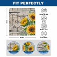 thumbnail image 6 of Summer Flowers Dining Chair Back Cover Only, Watercolor Sunflowers Vintage Letter Wood Grain Set of 8 Chair Back Covers, Removable Washable for Dining Room, Banquet & Holiday Decoration, 6 of 9