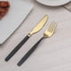 thumbnail image 4 of 24 Piece Titanium Black And Golden Plated Stainless Steel Silverware Set,black Handle With Golden Mouth Flatware Set Black And Golden Cutlery Set Serv, 4 of 5