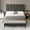 Gray, variant on Twin Size Bed Frame with 2 Storage Drawers and Charging Station, Rustic Linen Upholstered Platform Bedframe with Storage Headboard, Heavy Duty, No Box Spring Needed, Easy Assembly, Noise Free, Black