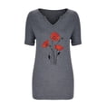 thumbnail image 4 of Birdeem Mode Décontractée pour Femmes Blouses à Manches Courtes Imprimées Col en V T-Shirts Hauts, 4 of 12