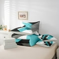 thumbnail image 5 of Manfei Cyan Square Geometric Twin Bedding Sets 7-Piece, Modern Abstract Ombre Bedding Comforter Set, Teen Kid Adult Reversible Sheet Sets, Lightweight Room Decor, 5 of 7