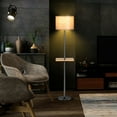 thumbnail image 4 of Gymax Lampe de Sol Moderne avec Table d'Appoint et Ports de Charge USB Doubles 3-en-1, 4 of 10