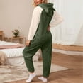 thumbnail image 3 of AUNVITO Women's Fleece Jumpsuit Pajamas Hooded Long Sleeve Front Zipper Cozy and Comfortable Homewear Style, 3 of 6