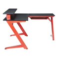 thumbnail image 2 of Pemberly Row Battlestation L-Shape Game Desk with Carbon Top and Matte Red Legs, 2 of 6