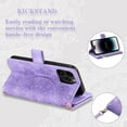thumbnail image 5 of Dteck Zipper Wallet Case for iPhone 13 Pro Max,Magnetic Durable PU Leather Flower Embossed Case Zipper Card Holder Wallet Kickstand Cover with Detachable Shoulder Strap/Wrist Strap,Purple, 5 of 7