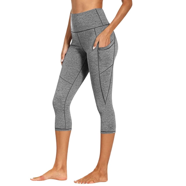 Pantalones de Yoga para Mujer con Bolsillos Pantalones Recortados Elastico Respirable Suave Cómodo para el Entrenamiento Correr Yoga Fitness Deportes