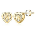 thumbnail image 2 of Luoshdecor Heart Stud Earrings for Girlsfriend and Women, Earrings CZ Heart Earrings Initial Earrings for Teen Jewelry for Wife Gifts (Gold Color), 2 of 2