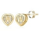 thumbnail image 1 of Aros de corazón, pendientes de botón, hipoalergénico, aros iniciales, joyería regalos para mujeres, adolescentes, niños, 1 of 2