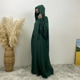 thumbnail image 7 of Qulqfy Maxi Womens Dress Kimono Sleeve Green Abaya Casual Hooded Kaftan Muslim Flowy Dresses Women Fall Dresses L, 7 of 7