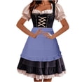 thumbnail image 3 of JOANKDMI Women's Traditional Tavern Maid Costume Floral Dress with Ruffled Pocket Apron for Cultural Festival Event Halloween Carnival Party Dress Up Outfit, 3 of 9