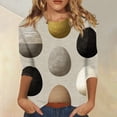 thumbnail image 2 of Dresfit Easter Shirts for Women Holiday Plus Size Crewneck 3/4 Sleeve Tops 2026 Bunny Egg Graphic Print Tees Baggy Loose Fit Tunic Blouse Gray 2XL, 2 of 5