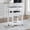 White Marble-22.76'', variant on Mobile Rolling Kitchen Island Trolley Serving Cart with Underneath Drawer & Slide-Out Wire Storage Basket