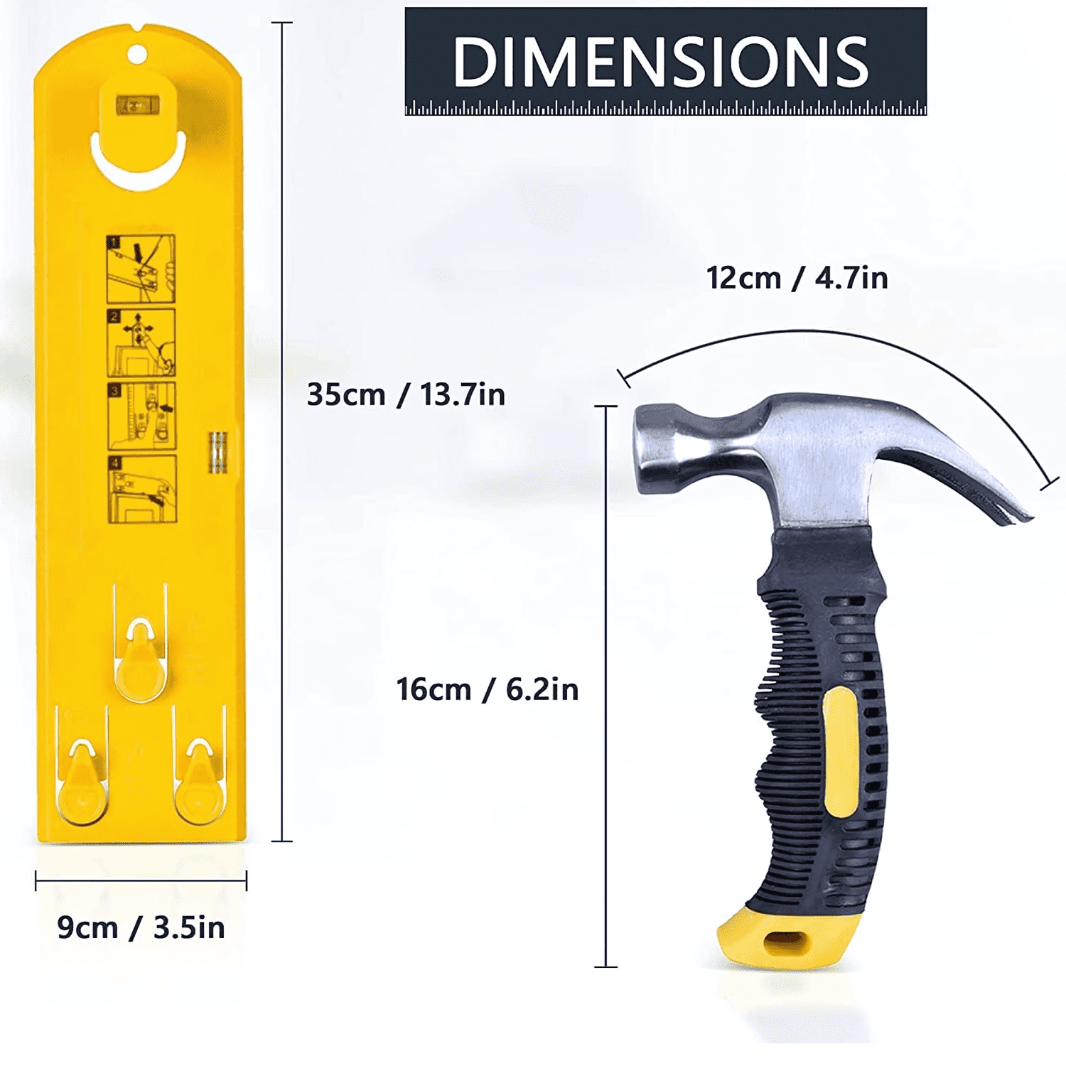 Picture Hanging Kit Tool 225-Piece – Easy Level Ruler, 2 Hammers & More – Perfect for Any Wall!