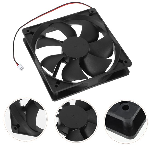 MEIBUTYUP 12V Silent Computer Cooling Fan, Black, Compatible with Multiple PC Cases for Effective Heat Dissipation and Quiet
