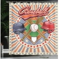 thumbnail image 4 of Ambesonne Colorful Shower Curtain, Retro Pop Art Baseball, 69"Wx70"L, Multicolor, 4 of 5