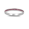 thumbnail image 1 of Rose Pink Cubic Zirconia Eternity Ring Sterling Silver Size 5, 1 of 3