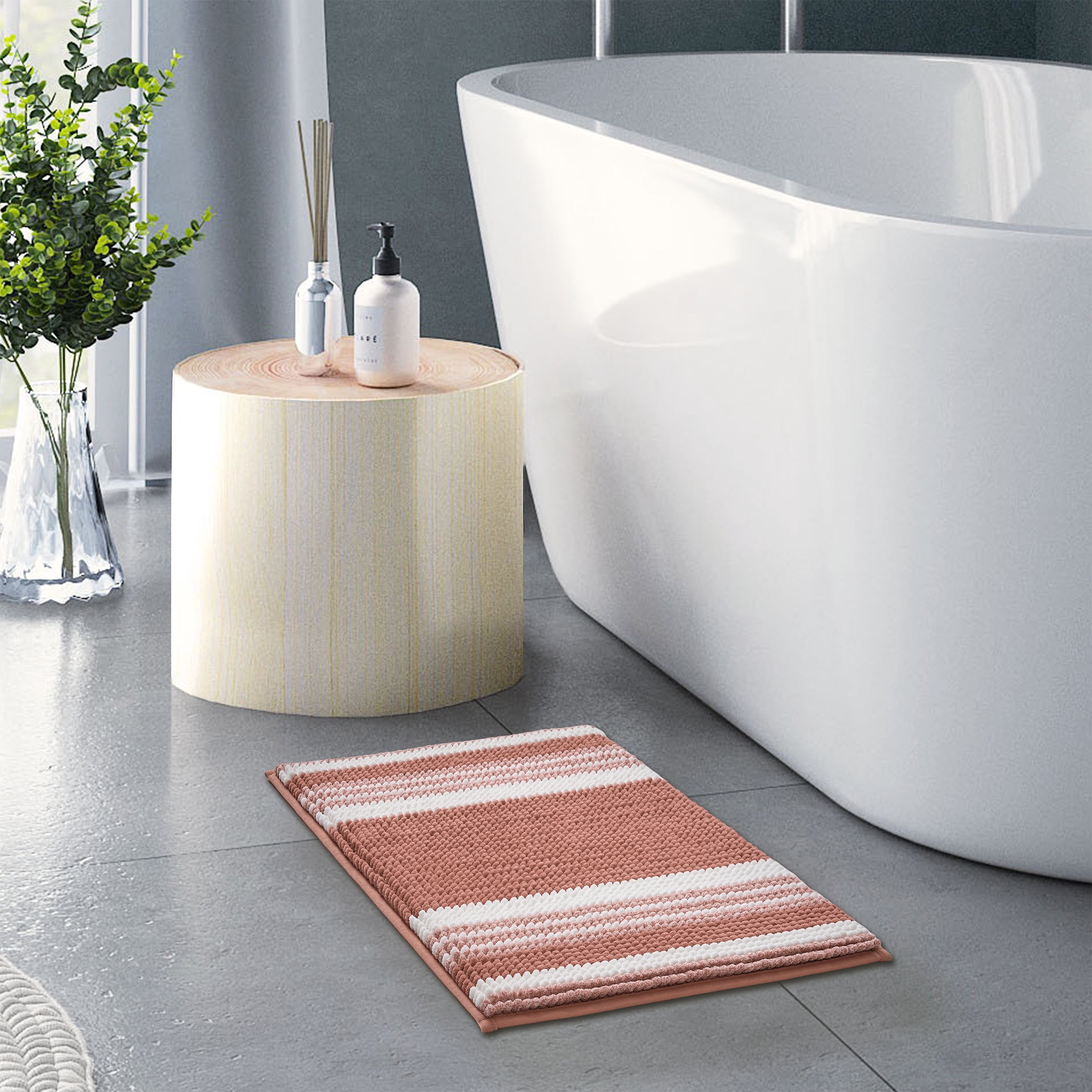 Mainstays Performance Foam Noodle Bath Rug, Terracotta, 17" x 24"