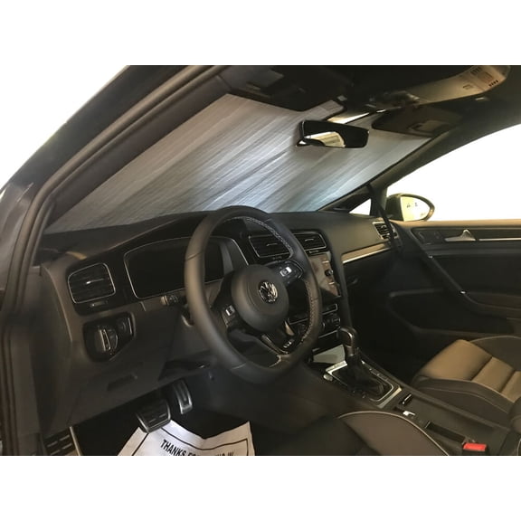 HeatShield, The Original Windshield Sun Shade, Custom-Fit for Volkswagen GTI Hatchback (3D) w/ Sensor 2017, 2018, Silver Series