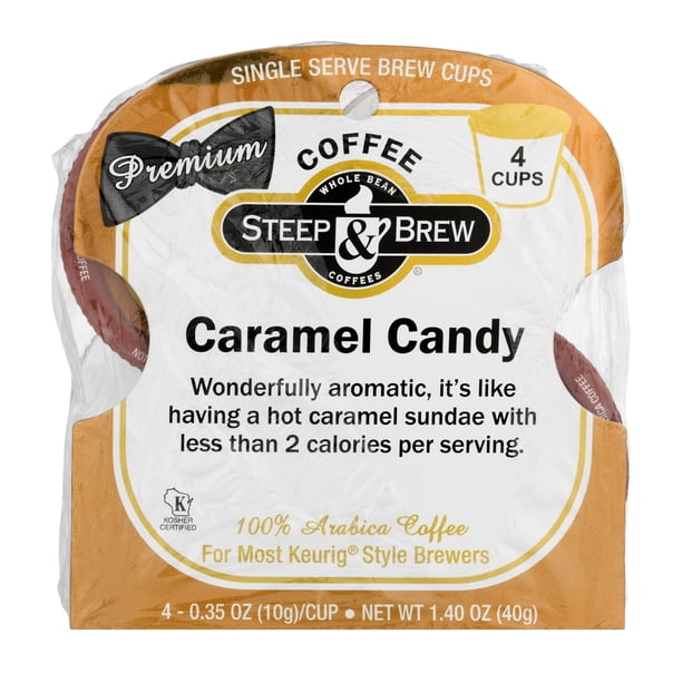 5 Pack Steep Brew Single Serve Brew Cups Caramel Candy 4 Ct0 35 Oz Walmart Com Walmart Com