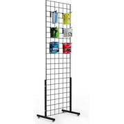 Bilot 2' x 6' Standing Grid Panel Tower, Wire Grid Wall with T-Legs, Grid Rack for Display with Extra