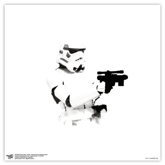Gallery Pops Star Wars: Saga - Monochrome Stormtrooper Wall Art, Unframed Version, 12" x 12"