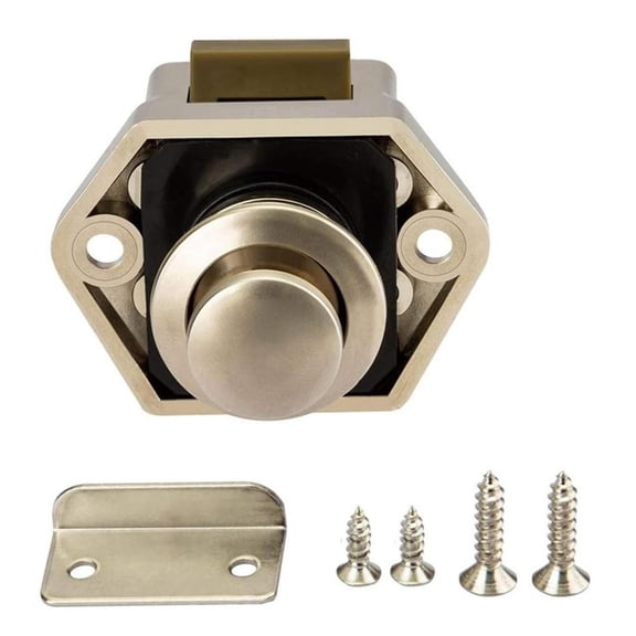 RANMEI 1Pcs Push Button Latch Catch Keyless Door Lock For Motorhome Cabinet Latch Knobs