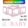 thumbnail image 2 of Cheinxy Baby Boxes with Letters for Baby Shower,4 Transparent Balloon boxes for Gender Reveal Decorations Birthday Wedding Party Backdrop, Pink, 2 of 7