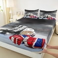 thumbnail image 3 of Castle Fairy Ice Hockey Gamer Full Size Sheets 4-Piece for Kids Teens,Sport Theme Breathable Bed Sheets,Ball Game Lightweight Sheet Sets,Breathable Home Decor, 3 of 7