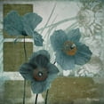 thumbnail image 2 of Lacie, Robert 12x12 Black Ornate Wood Framed with Double Matting Museum Art Print Titled - Cerulean Poppies I, 2 of 4